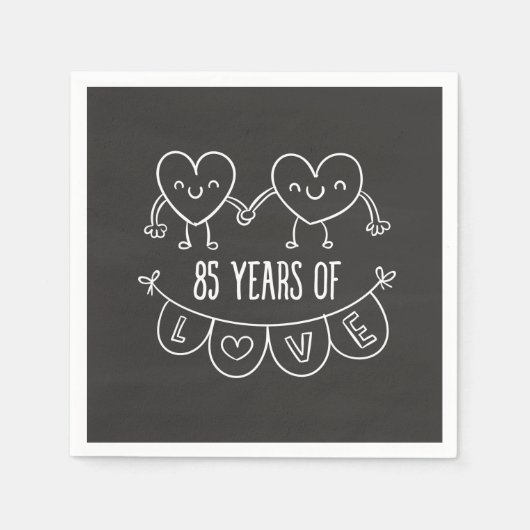 85e Jubileum Gift Chalk Hearts Servet (Voorkant)