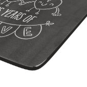 85e Jubileum Gift Chalk Hearts Snijplank (Hoek)