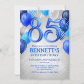 85e Mannen verjaardagsuitnodiging Kaart (Voorkant)