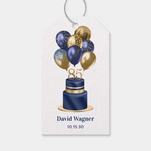 85e marinierblauwe kake cadeaulabel (Achterkant)