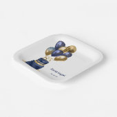 85e marinierblauwe kake papieren bordje (Gebogen)