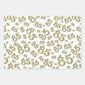 85e mijlpaal op jaardag Gold/wit nummerpatroon Inpakpapier Vel (Voorkant)