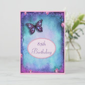 85e Nep Glitters, Vlinder, Rozen & Kant Kaart (Staand voorkant)