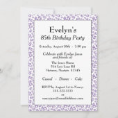 85e Paars nummerpatroon van de geboorte Partij Kaart (Voorkant)