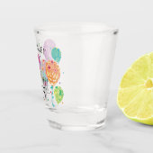 85e Paarse Aqua Verjaardag Ballonnen Custom Name Shot Glas (Rechts)