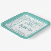 85e Partij Willekeurige Getal Patroon Blauwgroen/W Papieren Bordje (Gebogen)