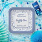 85e Partij Willekeurige Nummer Patroon Blauw/Wit Papieren Bordje (Feest)