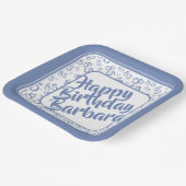 85e Partij Willekeurige Nummer Patroon Blauw/Wit Papieren Bordje (Gebogen)