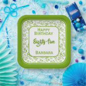 85e Partij Willekeurige Nummer Patroon Groen/Wit Papieren Bordje (Feest)