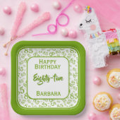 85e Partij Willekeurige Nummer Patroon Groen/Wit Papieren Bordje (Feest)