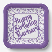 85e Partij Willekeurige Nummer Patroon Paarse/Wit Papieren Bordje (Voorkant)