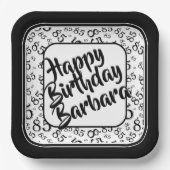 85e Partij Willekeurige Nummer Patroon Zwart/Wit Papieren Bordje (Voorkant)