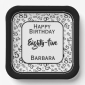 85e Partij Willekeurige Nummer Patroon Zwart/Wit Papieren Bordje (Voorkant)