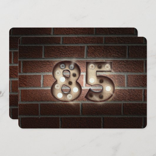 85e stralen van de Birthday Party op baksteen Kaart (Voorkant / Achterkant)