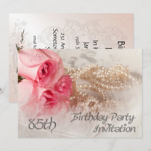 85e uitnodiging van de partij van Birthday (Voorkant / Achterkant)