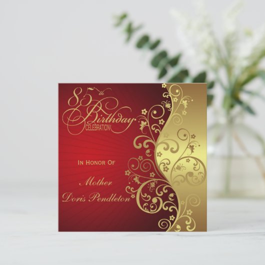 85e uitnodiging van Red & Gold-partij (Staand voorkant)