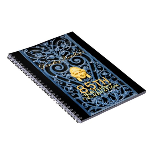 85e verjaardag Art Deco Custom Guest B Notitieboek (Rechterzijde)