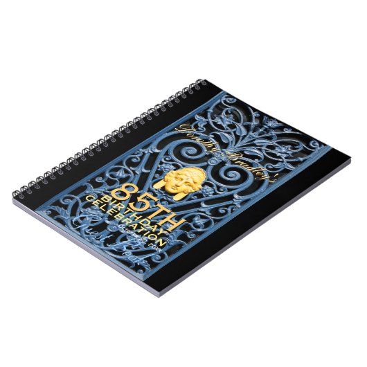 85e verjaardag Art Deco Custom Guest B Notitieboek (Linkerzijde)