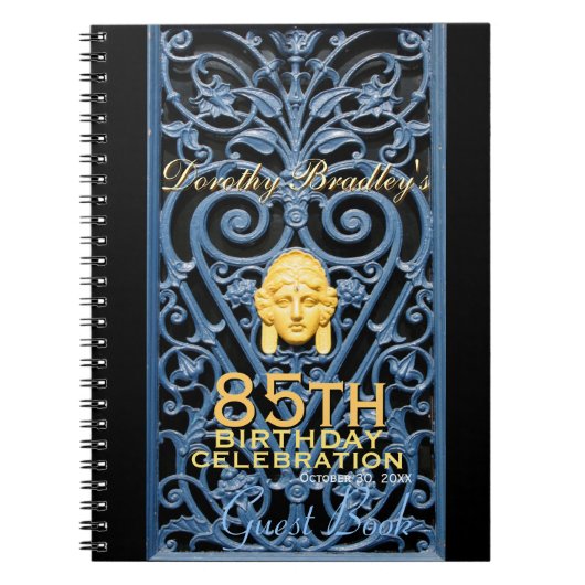 85e verjaardag Art Deco Custom Guest B Notitieboek (Voorkant)