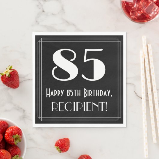 85e verjaardag ~ Art Deco geïnspireerd look "85",  Servet (Insitu)