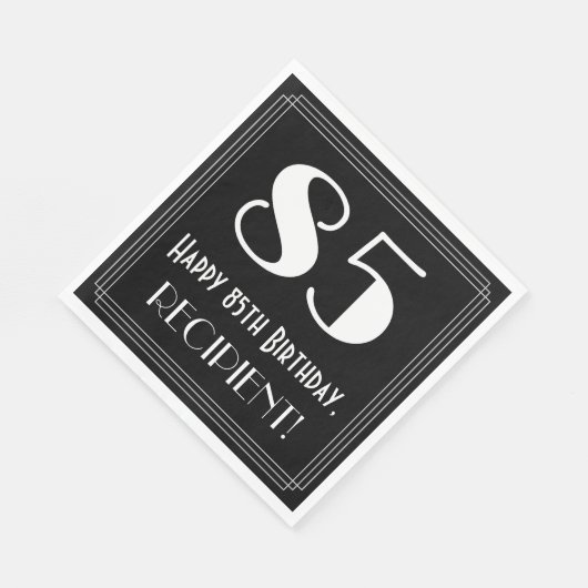 85e verjaardag ~ Art Deco geïnspireerd look "85",  Servet (Hoek)