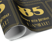 85e verjaardag - Art Deco geïnspireerde look "85"  Cadeaupapier (Rol Hoek)