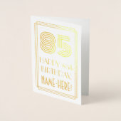 85e verjaardag - Art Deco geïnspireerde look "85"  Folie Kaarten (Voorkant)