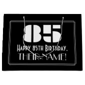 85e verjaardag ~ Art Deco Geïnspireerde look "85" Groot Cadeauzakje (Voorkant)