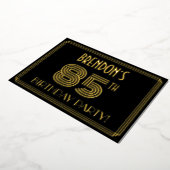 85e verjaardag — Art Deco Style "85" + Naam Folie Uitnodiging (Gedraaid)