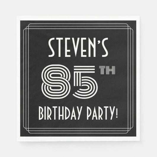 85e verjaardag: Art Deco Style + aangepaste naam Servet (Voorkant)