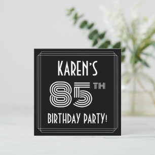 85e verjaardag: Art Deco Style met aangepaste naam Kaart
