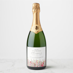 85e Verjaardag Augustus Geboorte Bloem Party Suppl Sparkling Wijnetiket