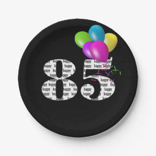 85e verjaardag ballon boeket papieren bordje