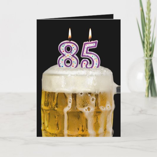 85e verjaardag Bier op zwart Kaart (Voorkant)