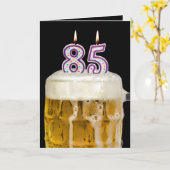 85e verjaardag Bier op zwart Kaart (Gele Bloem)