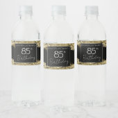 85e verjaardag Black en Gold Waterfles Etiket (Flessen)