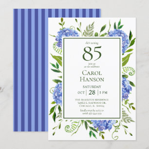 85e verjaardag Blauwe Hortensia Kaart