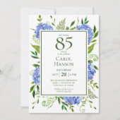 85e verjaardag Blauwe Hortensia Kaart (Voorkant)
