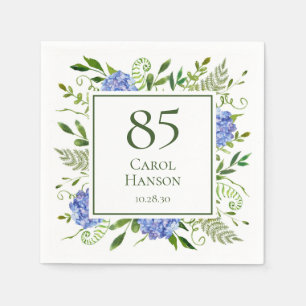 85e verjaardag Blauwe Hortensia Servet