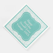 85e verjaardag Blauwgroen/witte beugel nummerpatro Servet (Hoek)