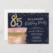 85e verjaardag Briefkaart Glitter Cake Surprise Pa (Voorkant / Achterkant)