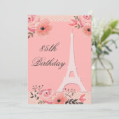 85e verjaardag Chic Floral Paris Eiffel Tower Kaart (Staand voorkant)