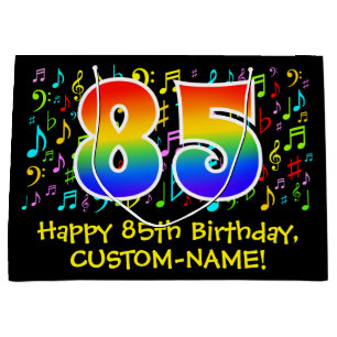 85e verjaardag - Colorful Music Symbols, Rainbow 8 Groot Cadeauzakje