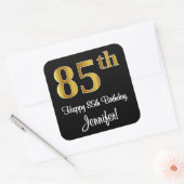 85e verjaardag - Elegante luxe Faux Gold look # Vierkante Sticker (Envelop)