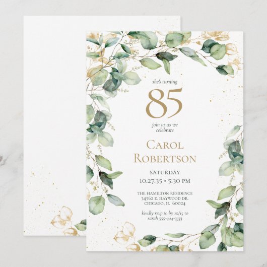 85e verjaardag Eucalyptus Kaart (Voorkant / Achterkant)