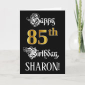 85e verjaardag — Fancy script; Faux Gold Kijk; naa Kaart (Voorkant)