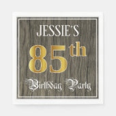 85e verjaardag - Faux Gold & Faux Wood Servet (Voorkant)