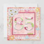 85e verjaardag feest scrapbooking stijl kaart (Voorkant)