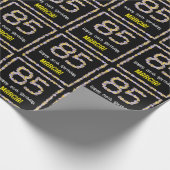 85e verjaardag: Floral Flowers Number, Custom Name Cadeaupapier (Hoek)