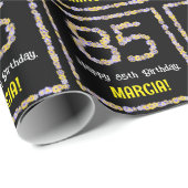 85e verjaardag: Floral Flowers Number, Custom Name Cadeaupapier (Rol Hoek)